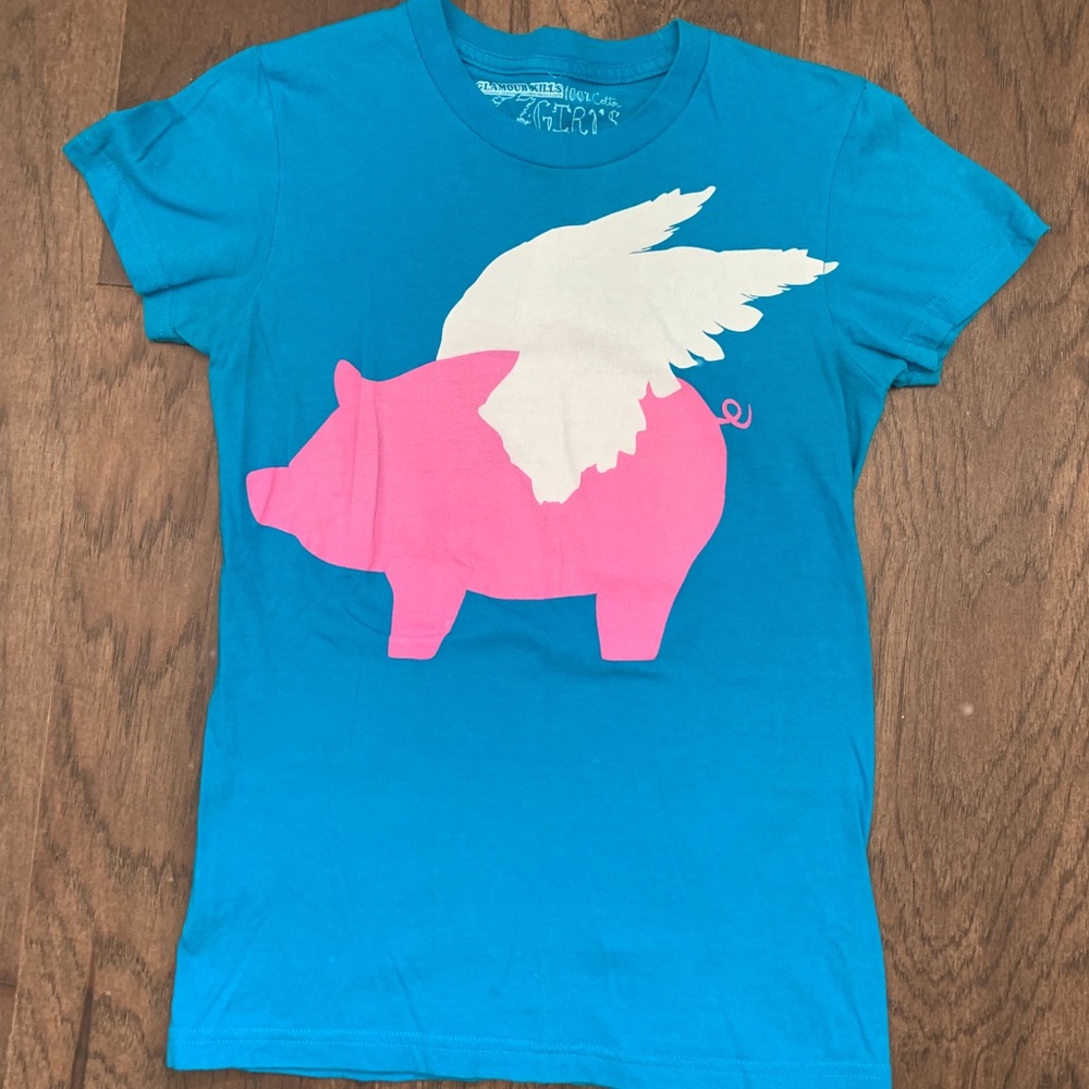 Glamour Kills Flying Pig Tee